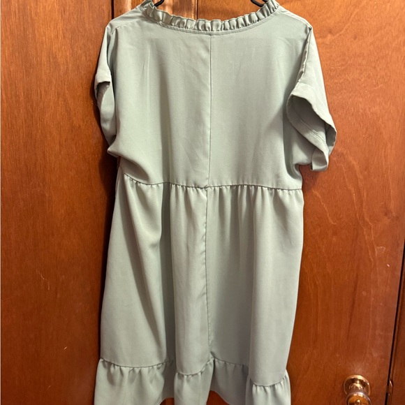 Green Ruffle Hem Dress - Picture 2 of 2